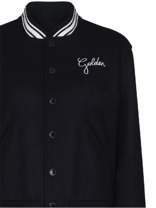 Black virgin wool embroidered-logo bomber jacket Golden Goose | GWP00832P00061850486